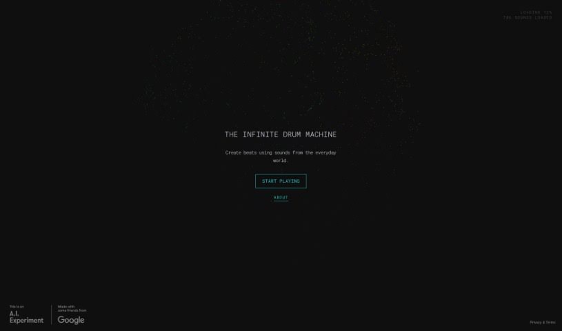 Screenshot of Google Drum Machine