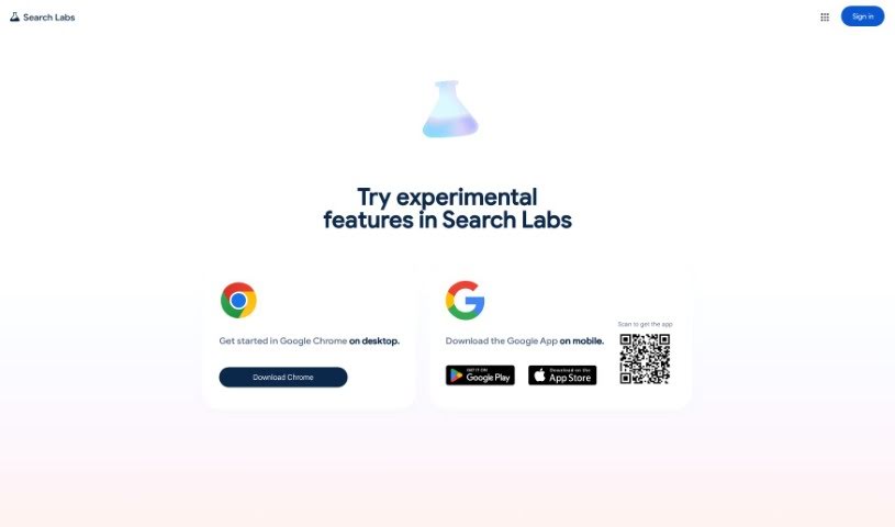 Screenshot of Google Search Labs