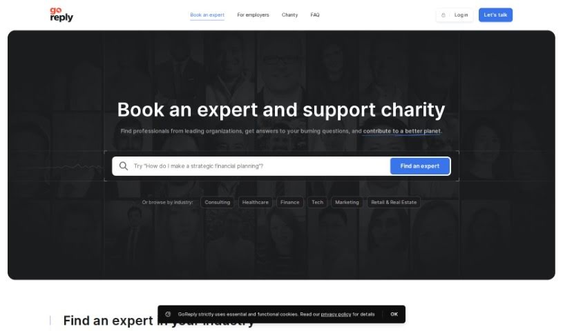 Screenshot of GoReply