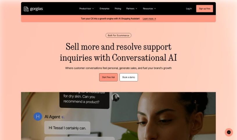 Screenshot of Gorgias