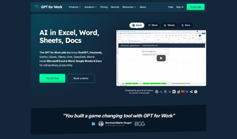 Screenshot of GPT for Work