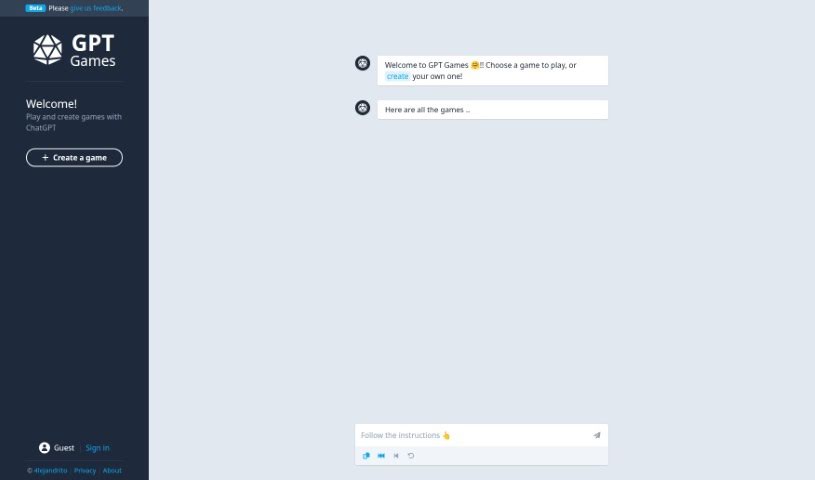 Screenshot of Gpt Games