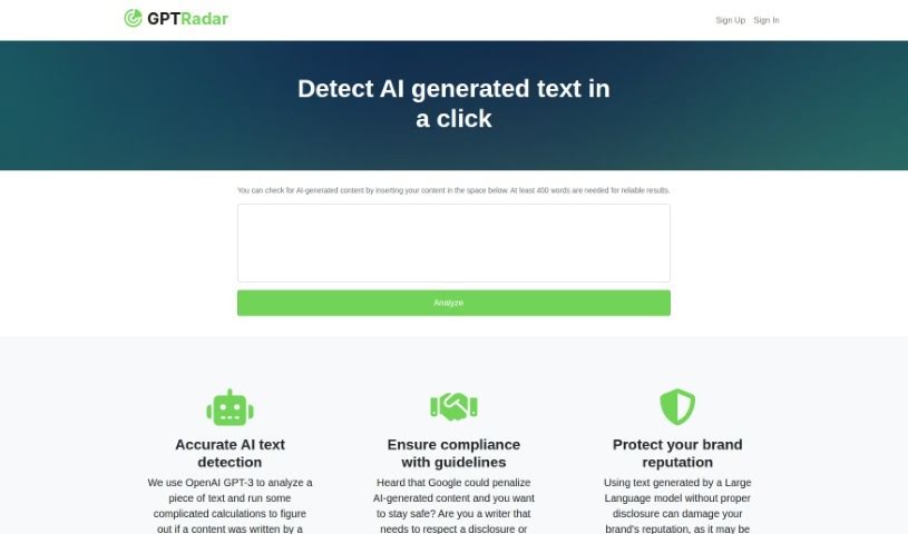 Screenshot of GPT Radar