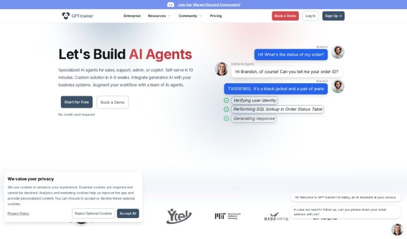Screenshot of GPT-trainer