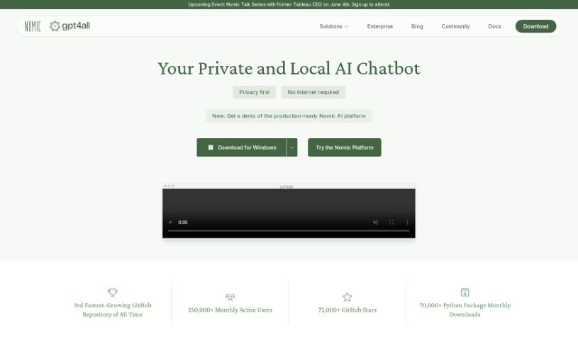 Screenshot of Gpt4All