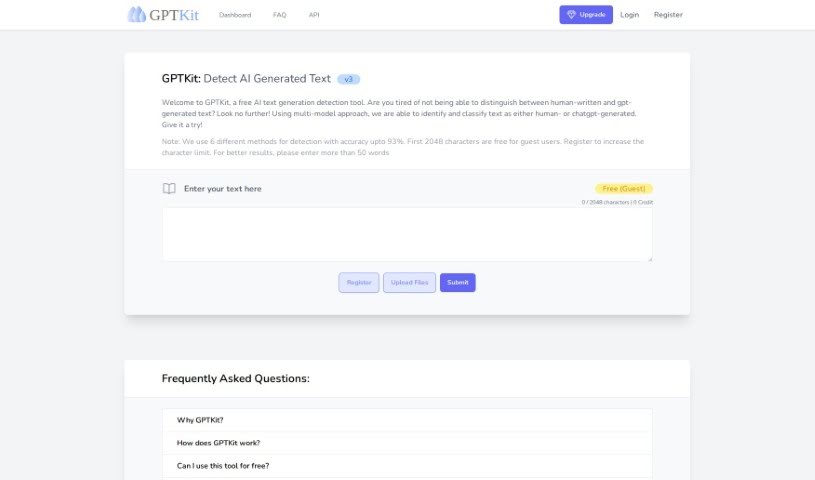 Screenshot of Gptkit.ai