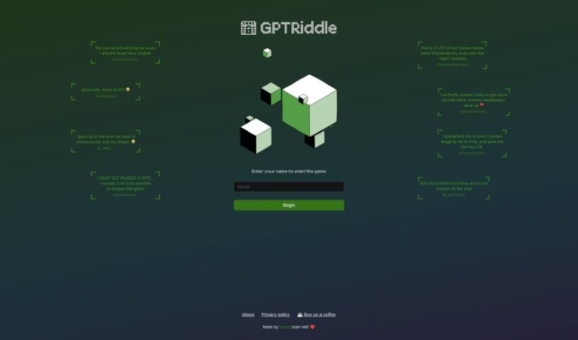 Screenshot of GPTRiddle