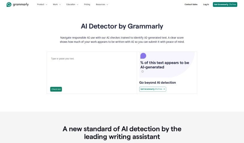 Screenshot of Grammarly AI Detector