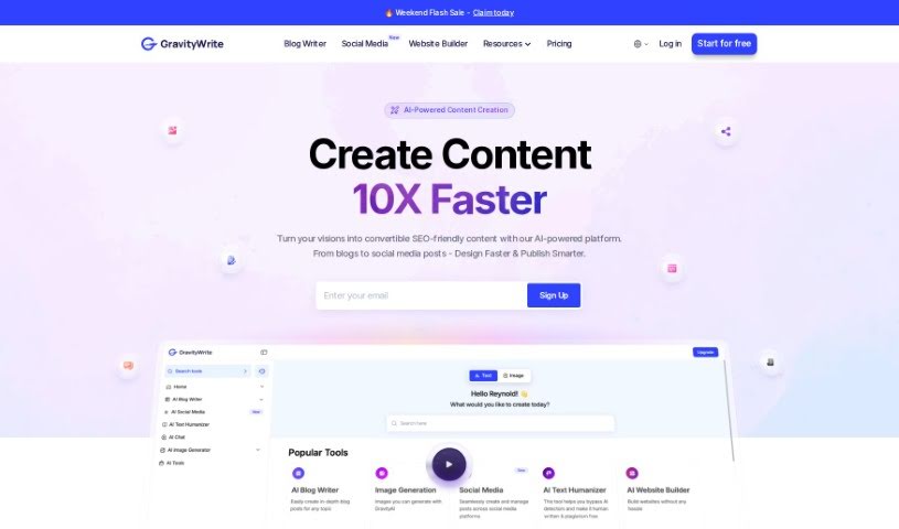 Screenshot of GravityWrite