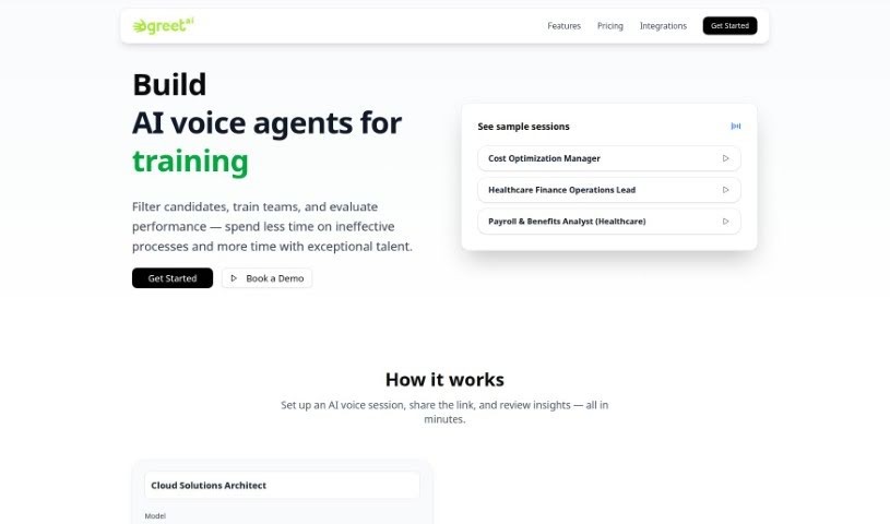 Screenshot of GreetAI