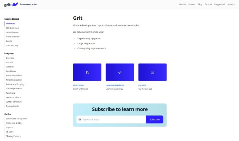 Screenshot of Grit.io