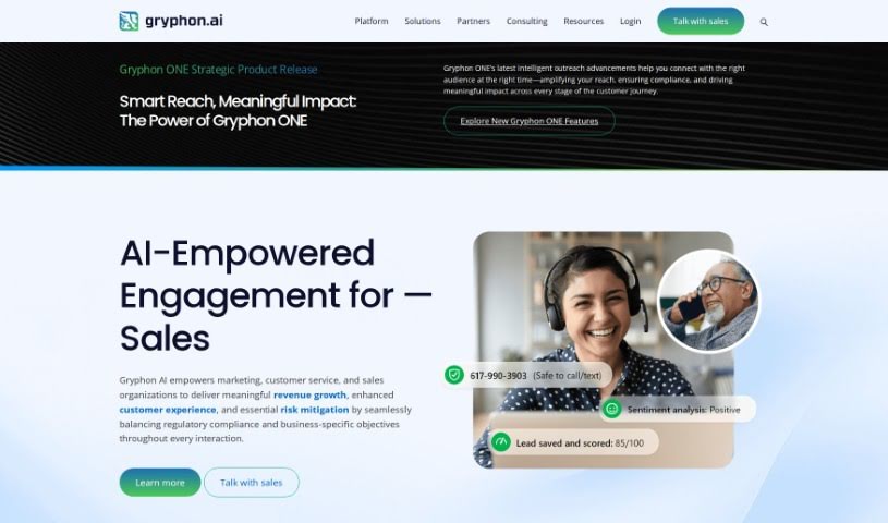 Screenshot of Gryphon.ai
