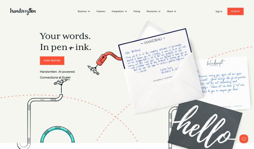 Screenshot of Handwrytten