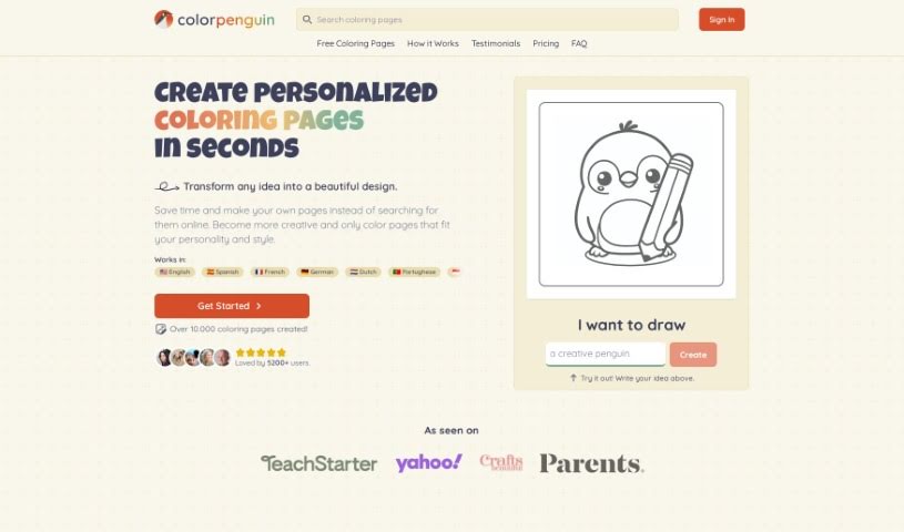 Screenshot of Happy Pages AI