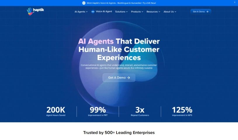 Screenshot of Haptik