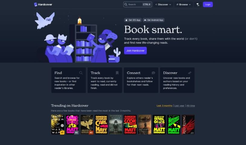 Screenshot of Hardcover