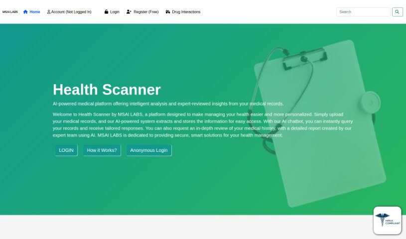 Screenshot of Health Scanner