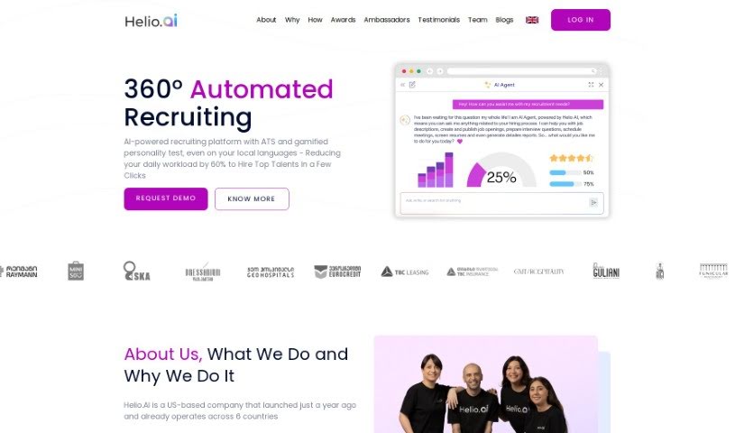 Screenshot of Helioai