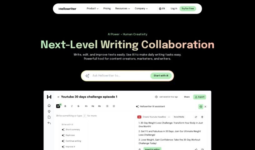 Screenshot of Hellowriter