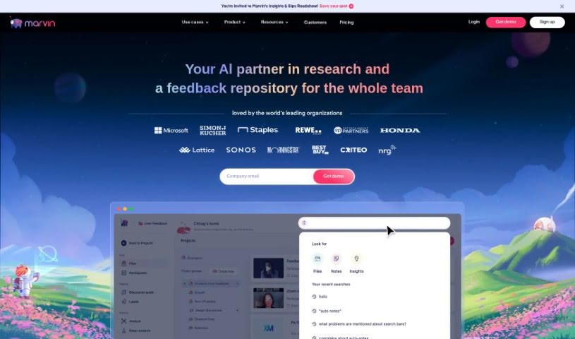 Screenshot of Hey Marvin