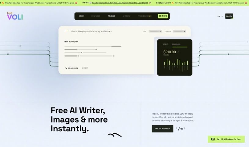 Screenshot of HeyVoli