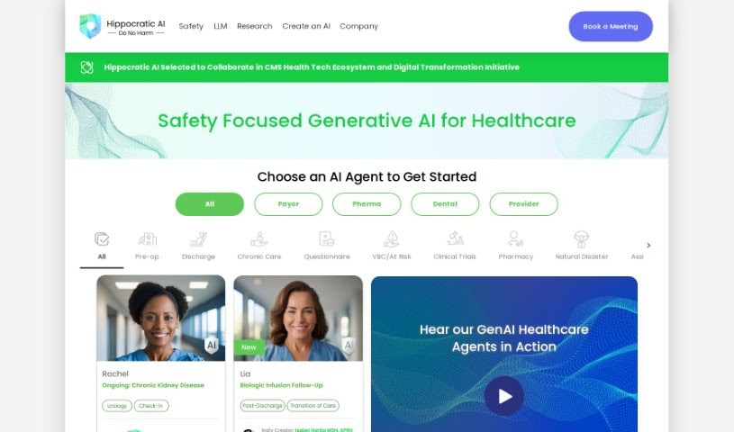 Screenshot of Hippocratic AI