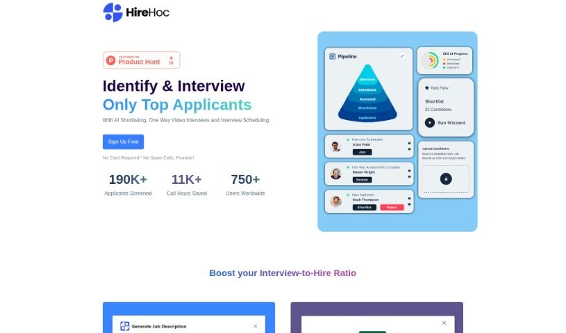 Screenshot of Hire Hoc