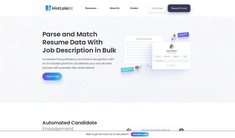 Screenshot of HireLakeAI