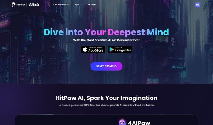 Screenshot of HitPaw AI Art Generator