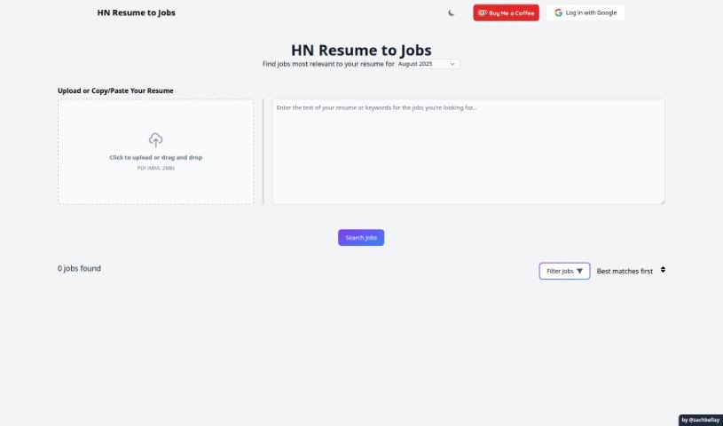 Screenshot of HN Resume to Jobs