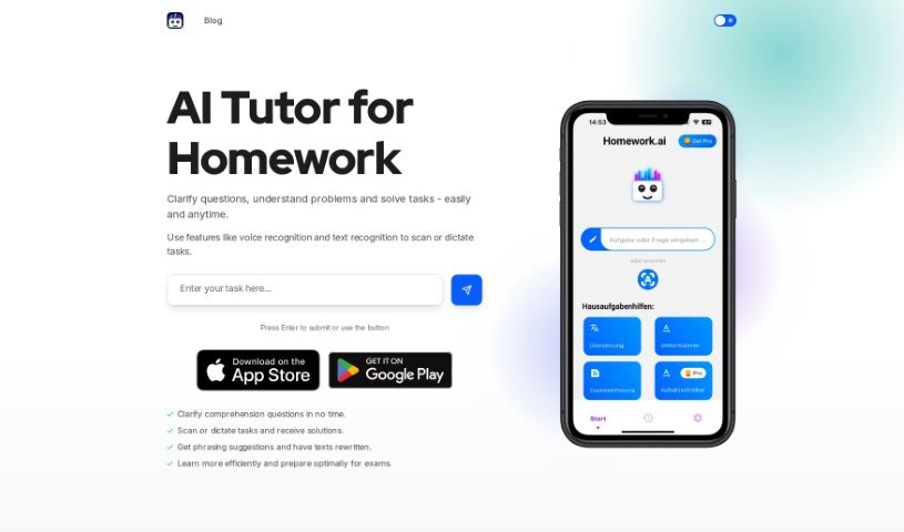 Screenshot of Homework AI