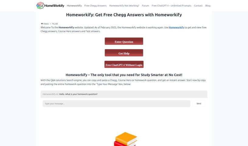 Screenshot of homeworkify.vip