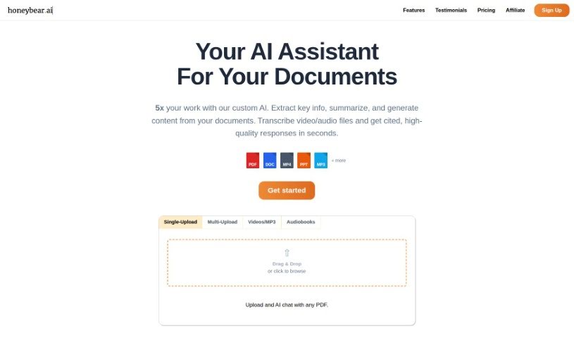 Screenshot of Honeybear.ai