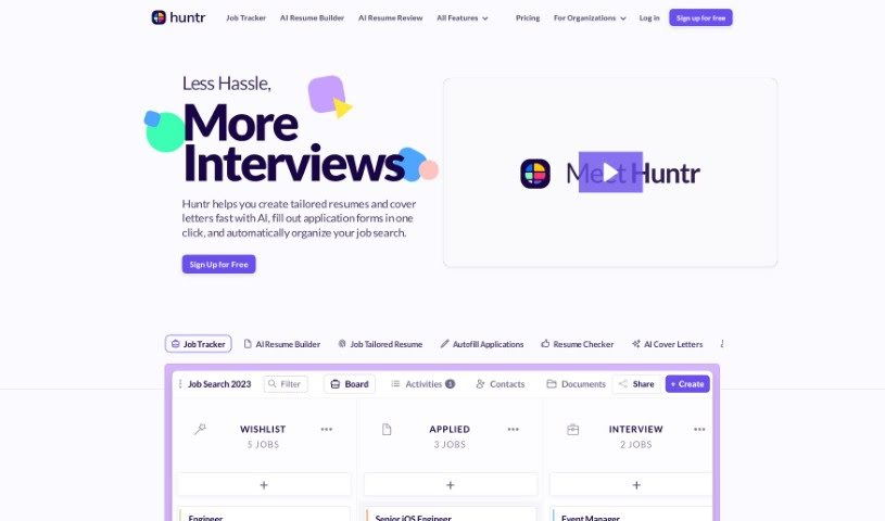 Screenshot of Huntr
