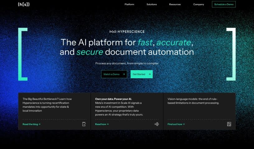 Screenshot of Hyperscience