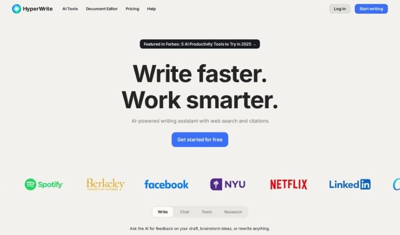 Screenshot of HyperWrite AI