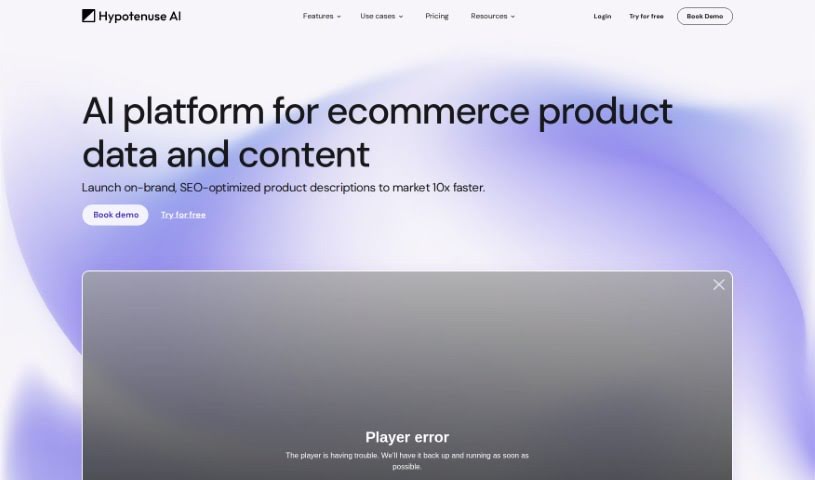 Screenshot of Hypotenuse AI