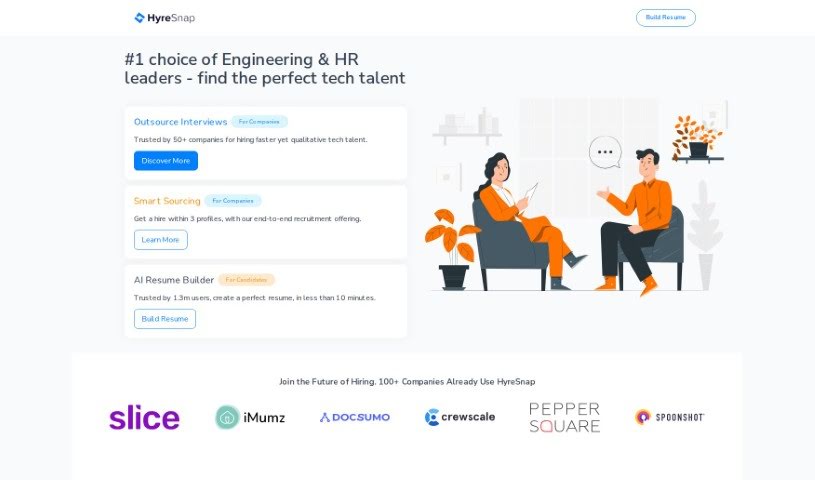 Screenshot of HyreSnap