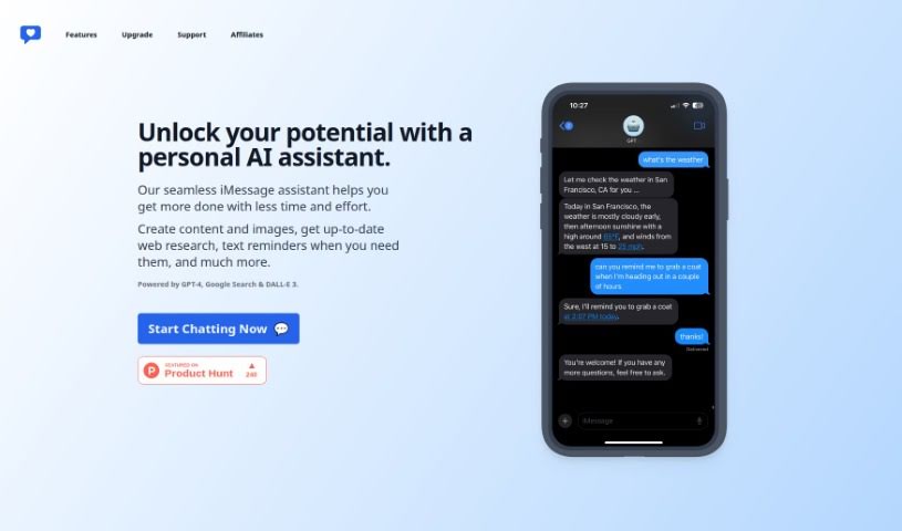 Screenshot of iChatWithGPT