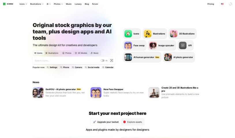 Screenshot of Icons8