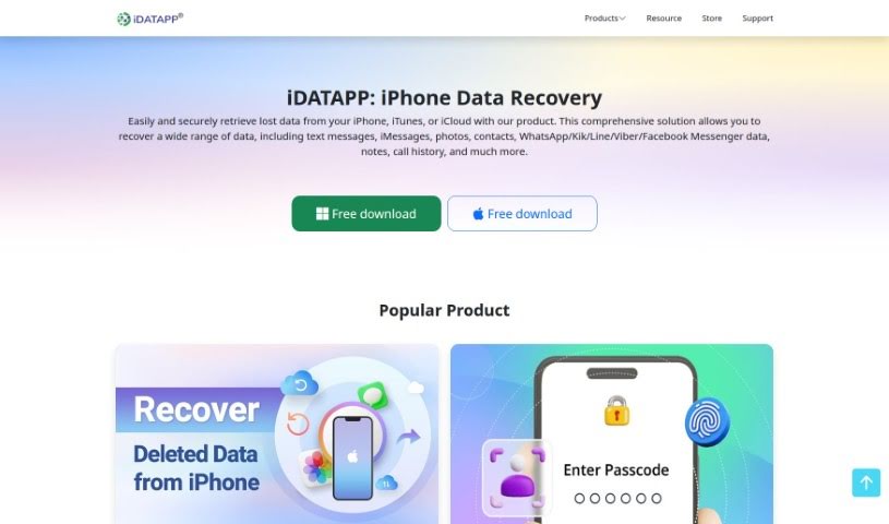 Screenshot of Idatapp