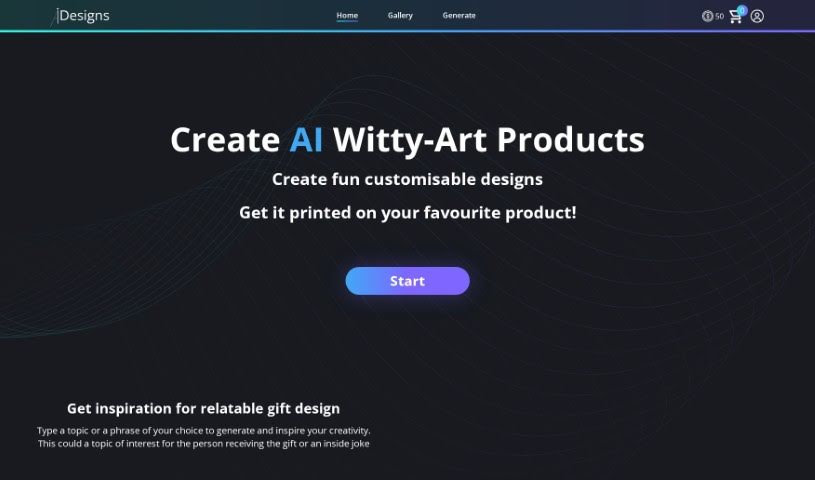 Screenshot of Idesigns AI Witty