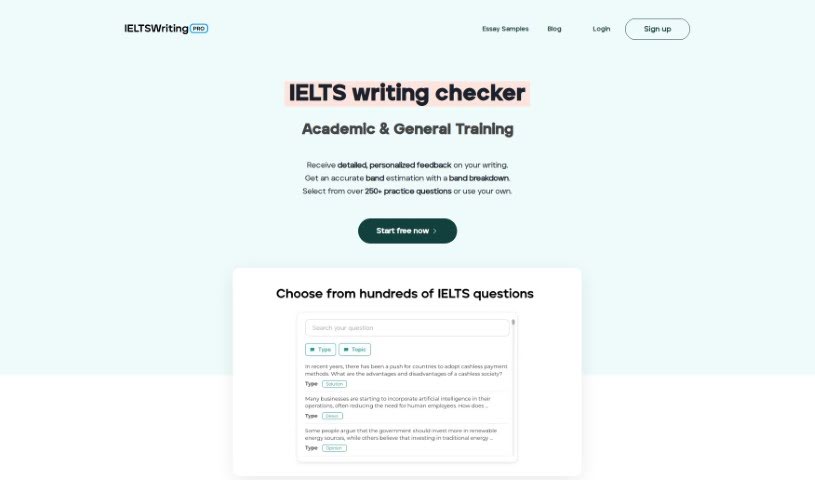 Screenshot of IELTS Writing Pro