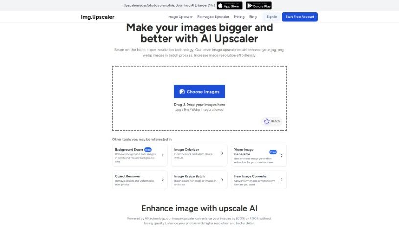 Screenshot of Image Upscaler