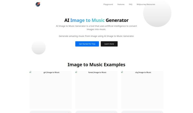 Screenshot of Imagetomusic