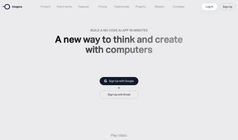 Screenshot of Imagica AI