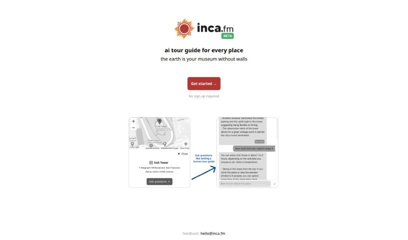 Screenshot of Inca.fm