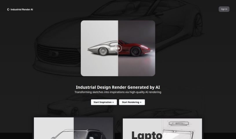Screenshot of Industrial Render AI
