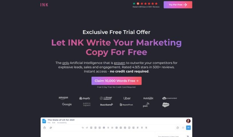 Screenshot of Ink