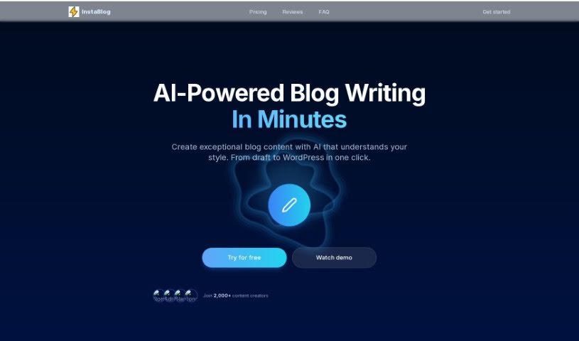 Screenshot of Instablog